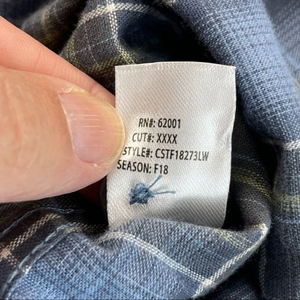 Coastaoro Blue Gray Plaid Long Sleeve Button Down Shirt Large - Picture 5 of 9